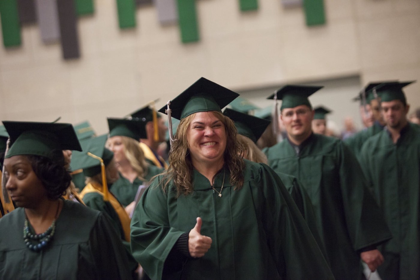 Graduates celebrating at a commencement ceremony